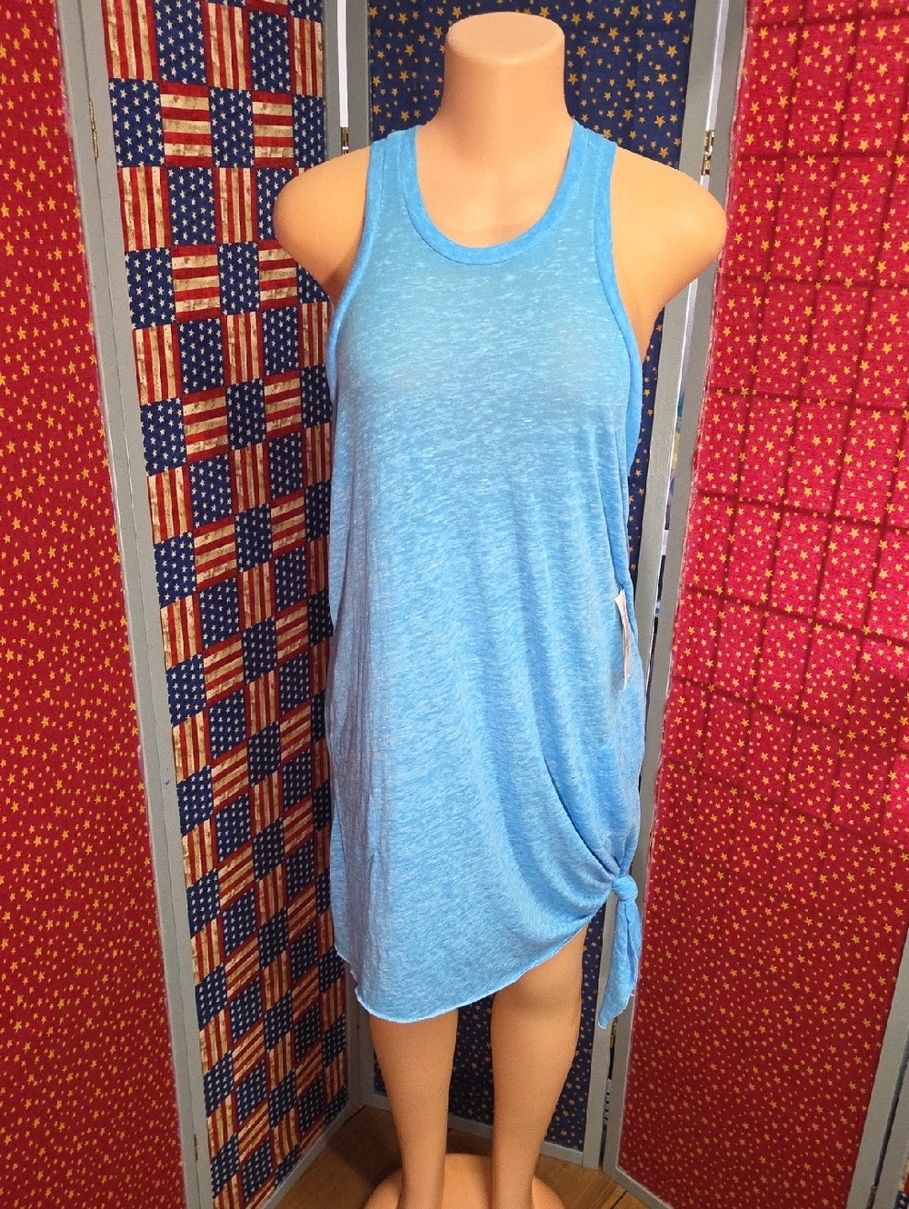 BECCA Light Blue Tie-Side Tank Tunic